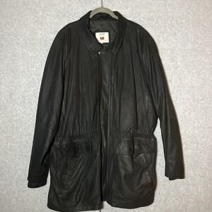 Vintage‎ MISURI Firenze Italian Mens 48 Leather Black Jacket  Super Soft Grunge